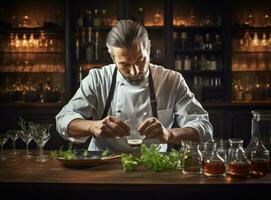 capocuoco preparazione cibo per ristorante foto