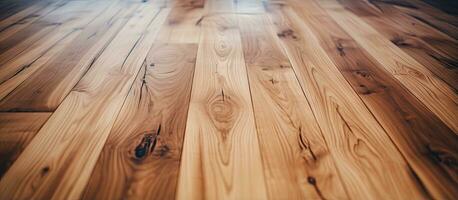 un' focalizzata immagine di di legno pavimentazione a partire dal su vicino foto