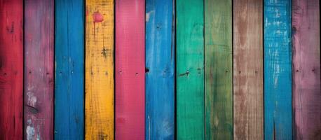 colorato recinto con un' vicino su di legno struttura foto