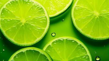 piccante e rinfrescante lime sfondo un' Perfetto scelta per estate e Mojito Gli amanti ai generato foto