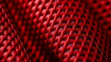 astratto sfondo di rosso sintetico fibra un' macro tiro di un' colorato e strutturato tessuto con un' ripetendo tessere ai generativo foto