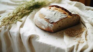 generativo ai, panettiere prepara pane o forno a il casa cucina, ecologicamente naturale pasticcini. foto