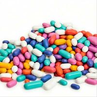 assistenza sanitaria fornitura pila prodotti farmaceutici pillole e farmaco, generativo ai foto