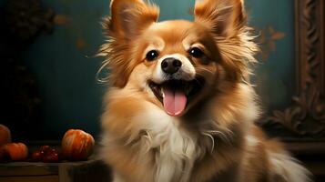 carino cane su animale domestico a tema sfondo, ai generativo foto