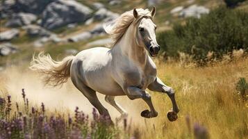 alpino selvaggio cavallo nel natura. generativo ai. foto