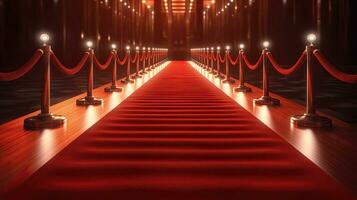 vuoto rosso tappeto per celebrità con paparazzi. premio. generativo ai foto
