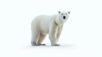 un' polare orso isolato su il bianca sfondo. generativo ai foto