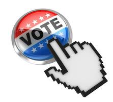 votazione pulsante con mano cursore foto