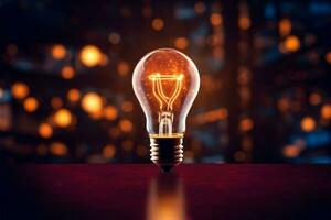 iconico leggero lampadina simboleggia strategico conoscenza e sviluppo nel innovazione ai generato foto