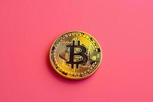 bitcoin su un' vivace rosa sfondo foto