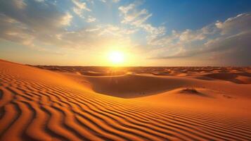 deserto dubai unito arabo Emirates bellissimo cielo nel il mattina Alba. generativo ai foto