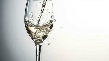 acqua scrosciante in il chiaro pilsner bicchiere isolato su bianca sfondo, generativo ai foto