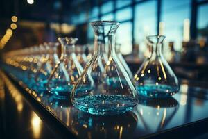 laboratorio cristalleria le forme un intricato chimica scienza sfondo ai generato foto