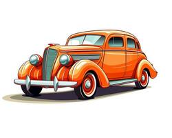 retrò auto su un' bianca sfondo. arancia Vintage ▾ macchina. foto