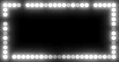 astratto bellezza telaio di raggiante bianca luci e leggero bulbi raggiante luminosa magico energia su un' nero sfondo foto