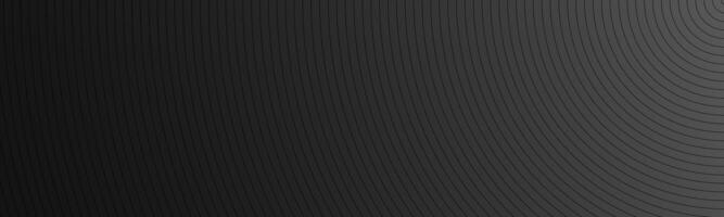 moderno nero astratto intestazione. il Guarda di inossidabile acciaio striscione. circolare Linee su un' nero sfondo foto