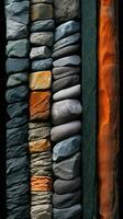 un' collezione di diverso colorato pietre Compreso uno quello è fatto di pietra foto