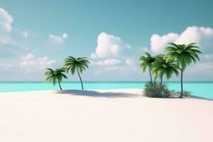3d rendere beachscape sfondo generativo ai foto