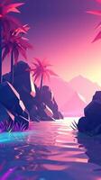 low-poly crepuscolo beachscape sfondo generativo ai foto