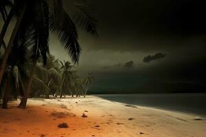 desaturato buio tropicale beachscape generativo ai foto