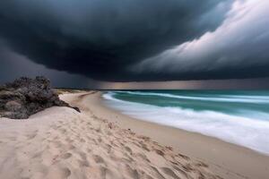 tempestoso tempo metereologico beachscape generativo ai foto