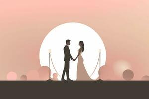 nozze coppia Tenere mani nel davanti di un' tramonto generativo ai foto