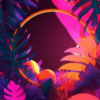 raggiante tropicale a tema 3d astratto sfondo generativo ai foto