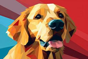 d'oro cane da riporto cane vivace elegante grafico sfondo generativo ai foto
