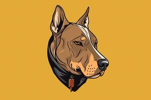 pitbull cane grafico illustrazione su un' monocromatico sfondo generativo ai foto