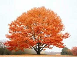 un arancia albero nel il mezzo di un' campo generativo ai foto