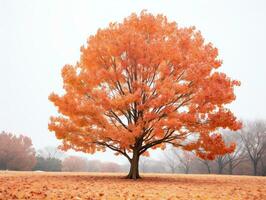 un arancia albero nel il mezzo di un' campo generativo ai foto