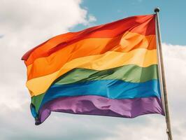 LGBTQ arcobaleno flag.libertà e amore concetto. orgoglio mese. attivismo, Comunità e la libertà concetto. , generativo ai foto