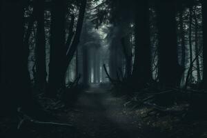 un' spaventoso viaggio attraverso un' frequentato foresta foto