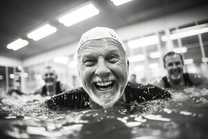 più vecchio persone nel nuoto piscina foto