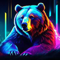 luminescente grizzly orso ai arte foto