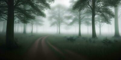 albero paesaggio sfondo assortito sbalorditivo nebbioso modello di alberi nel il foresta. ai generativo foto