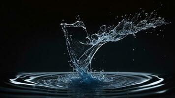 acqua spruzzo isolato su nero sfondo ai generato foto