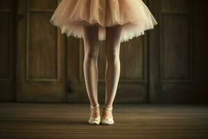 gambe di ballerina nel balletto scarpe. creare ai foto
