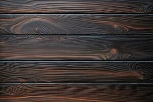 un' di legno parete con un' buio Marrone macchia, vicino su di un' legna parete con un' buio sfondo foto