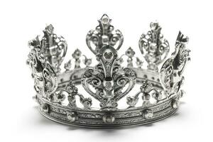 beautuful brillante corona con medievale ornamento e gioielli. antico re o quenn corona. generato ai. foto