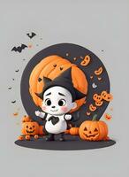 carino 3d Halloween sfondo con zucca Jack o lanterna foto