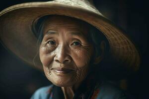 asiatico donna contadino. creare ai foto