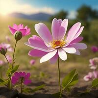 bellissimo sconclusionato fiore con simpatico sfondo. foto