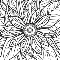 fiore colorazione pagina vettore. fiore linea arte bianca sfondo, carino fiori stampabile colorazione pagina, vettore fiore pagina per colorazione, schema magnolia foto