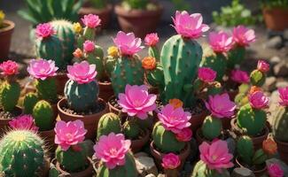 un' carino cactus impianti con dolce bellissimo fiori. foto