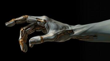 cyborg mano, tecnologia di artificiale intelligenza foto