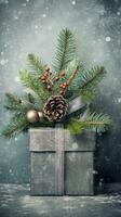 festeggiare Natale con abete rami e significativo i regali, ai generato foto