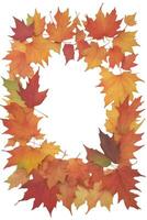 autunno sfondo telaio con rosso le foglie posto per testo foto