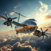 aereo volante sopra il nuvole illustrazione foto