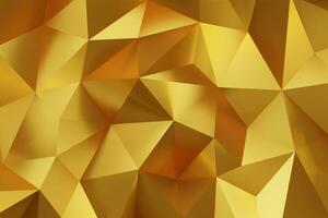 astratto geometrico oro colore sfondo, poligono, Basso poli modello. 3d rendere illustrazione. foto